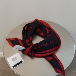 Coach Cherry Print Silk Diamond Scarf